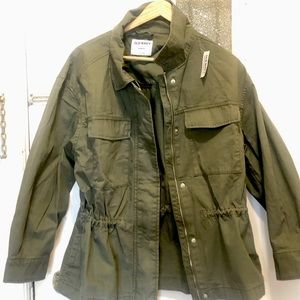 Utility jacket w/drawstring waist cord